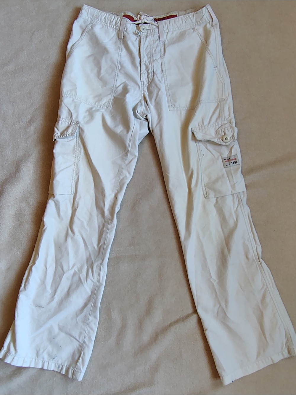 Vtg Y2K Abercrombie & Fitch Cargo Pant Women 8 Low Rise Flare Button Fly Utility